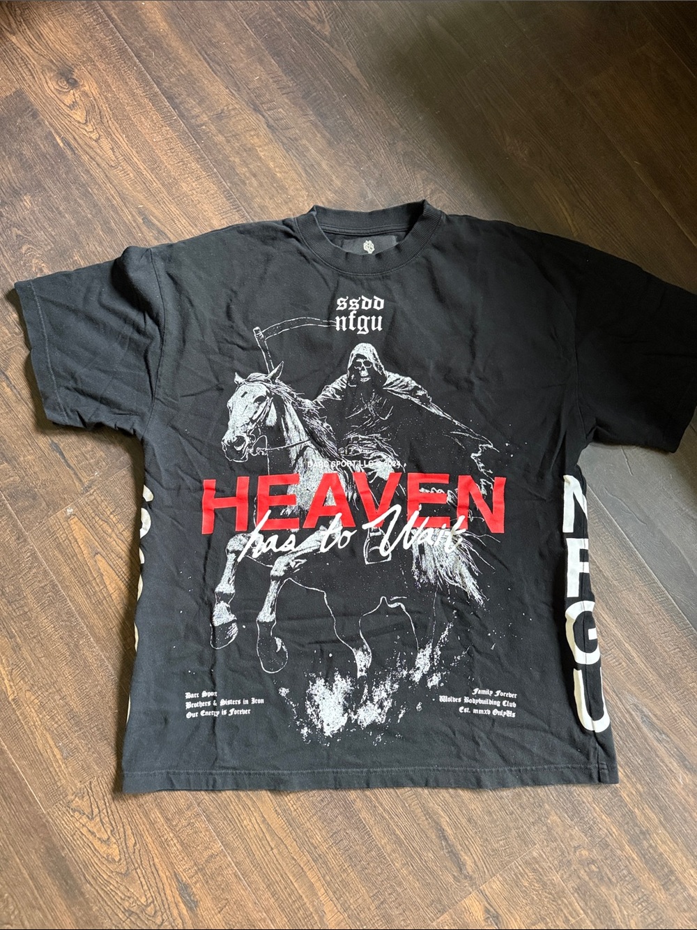 Darc Sport Black Tee with Red HEAVEN Graphic